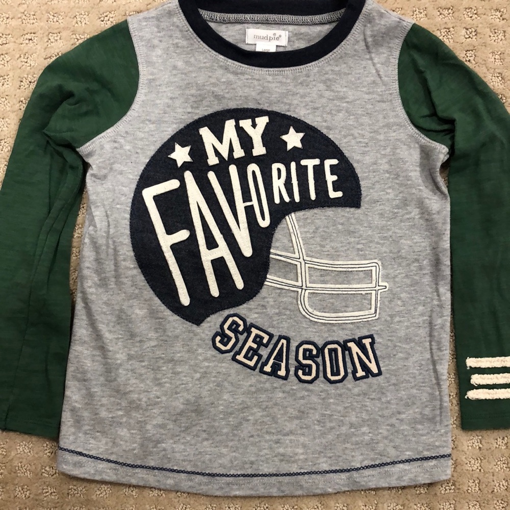Mud Pie Football Raglan Large 4T-5T